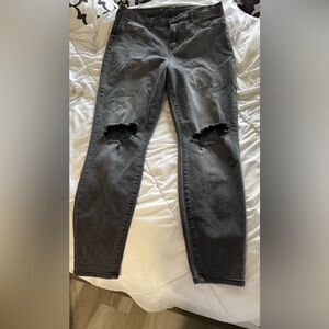 Fashion Nova Charcoal Distressed Skinny Jeans